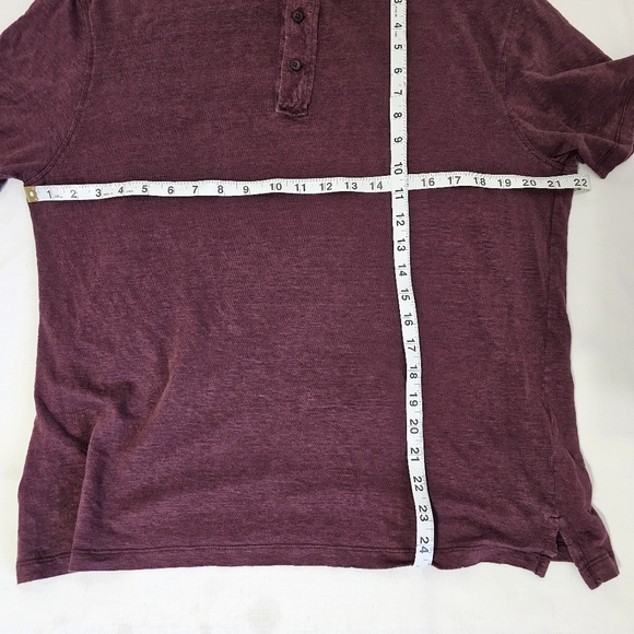 Ermenegildo Zegna Linen Polo Shirt XL Slim Fit Burgundy - Picture 7 of 7